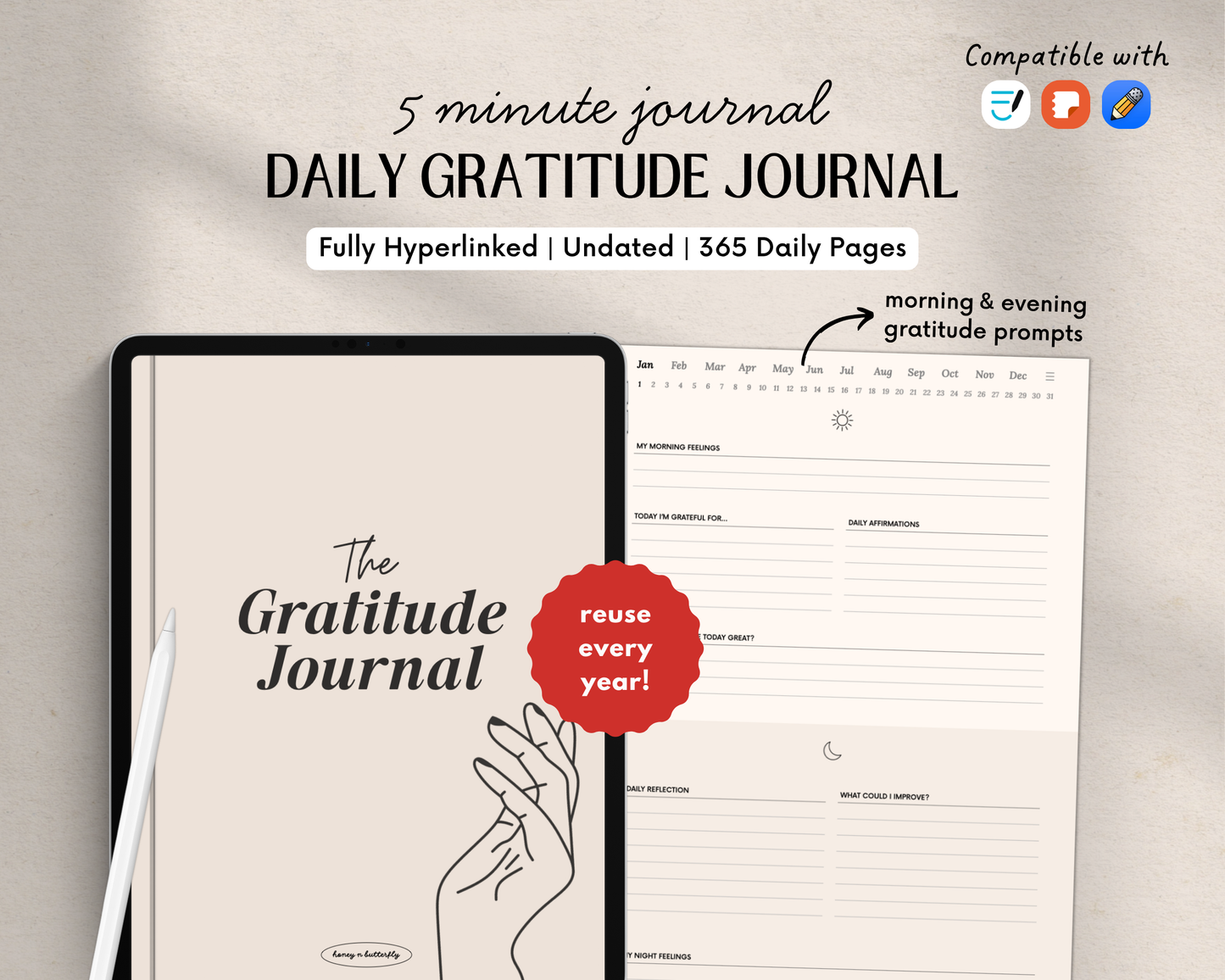 365 Day 5 Minute Gratitude Journal