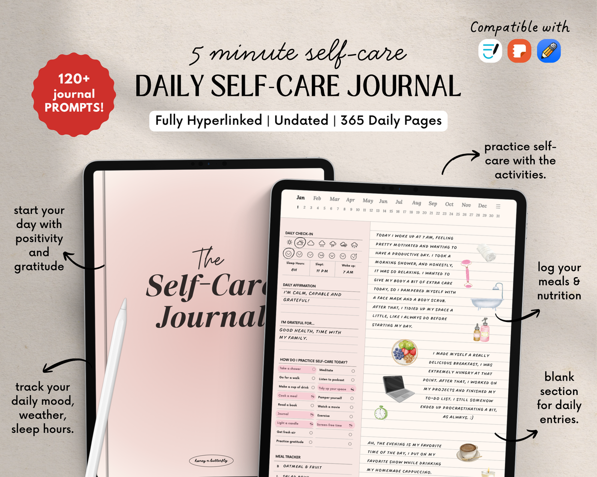 365 Day Digital Self-Care Journal