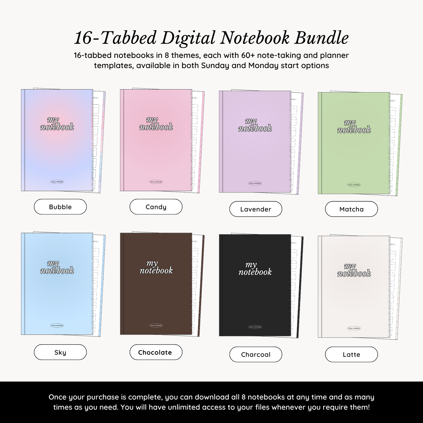 8 Digital Notebook & Planner BUNDLE