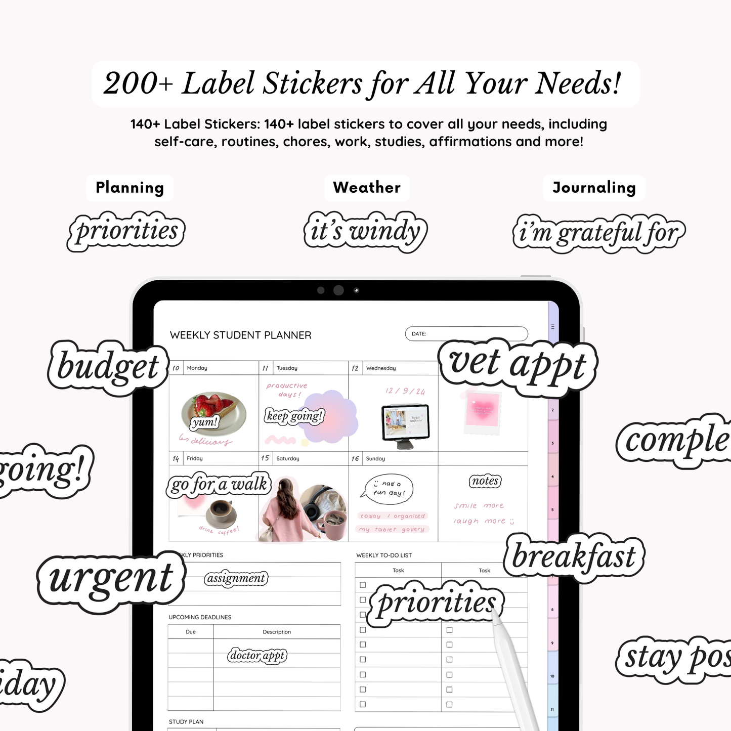200+ Everyday Essential Planner Stickers