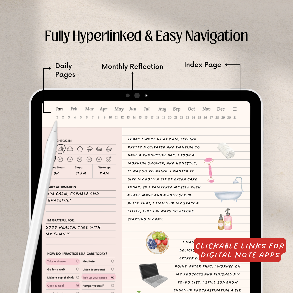 365 Day Digital Self-Care Journal