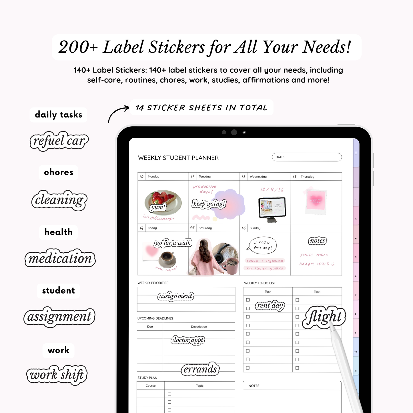200+ Everyday Essential Planner Stickers