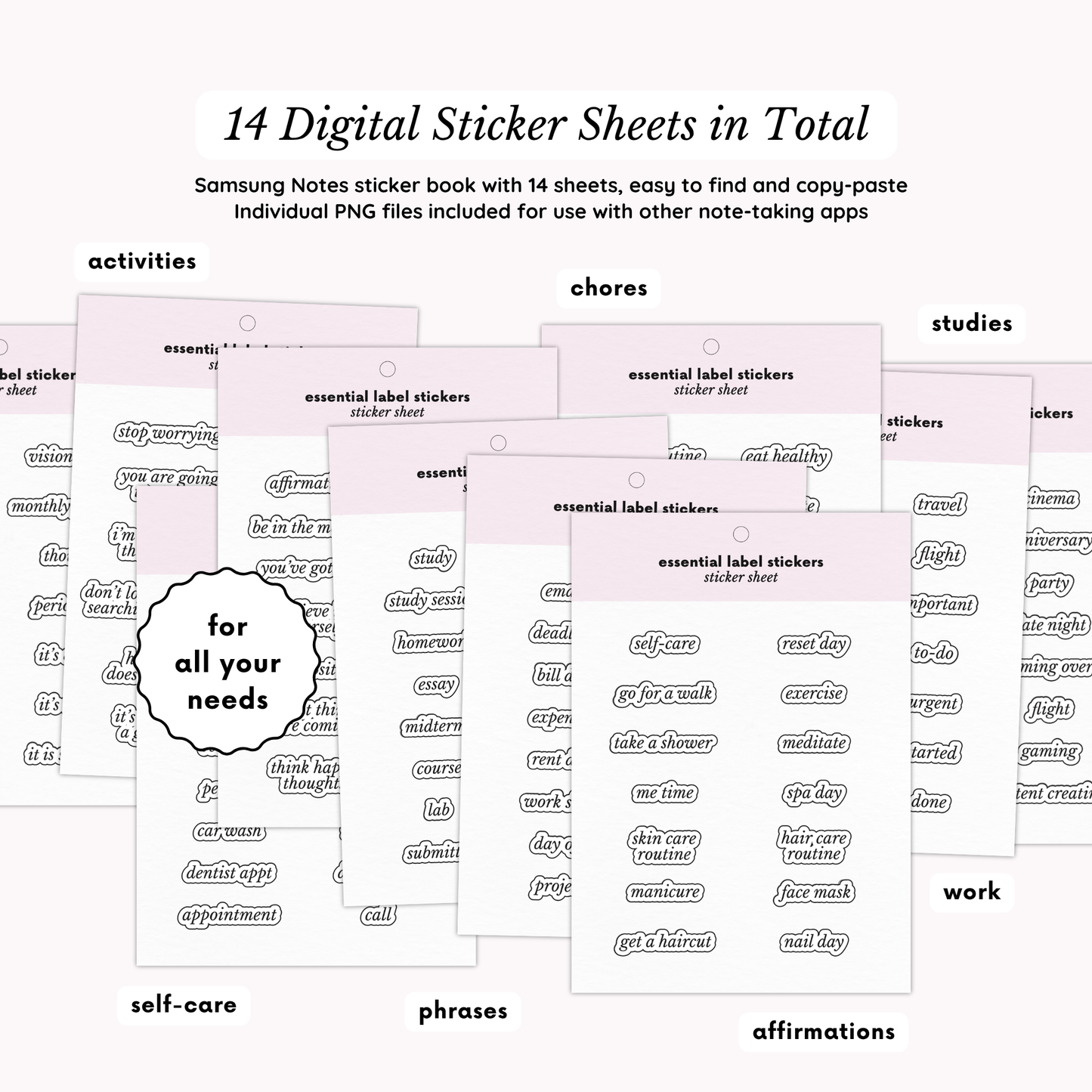 200+ Everyday Essential Planner Stickers
