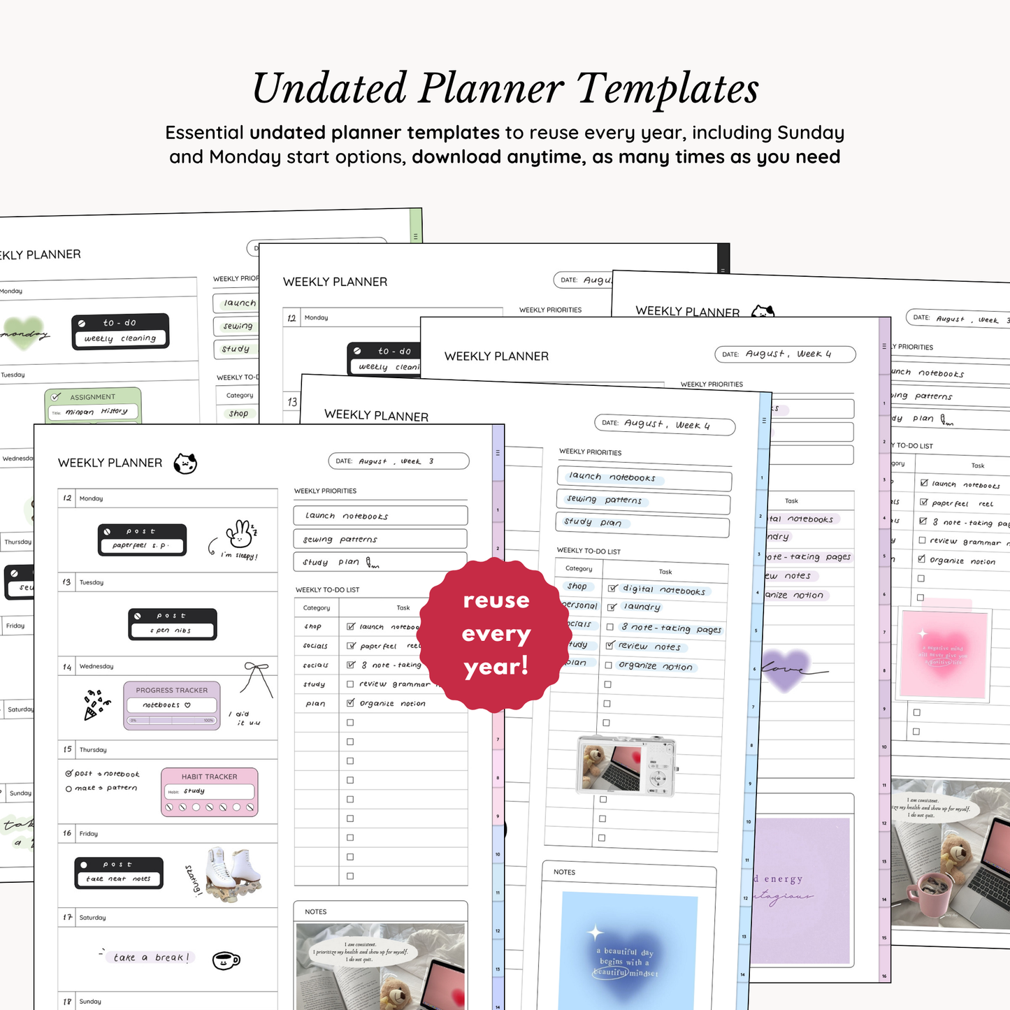 8 Digital Notebook & Planner BUNDLE