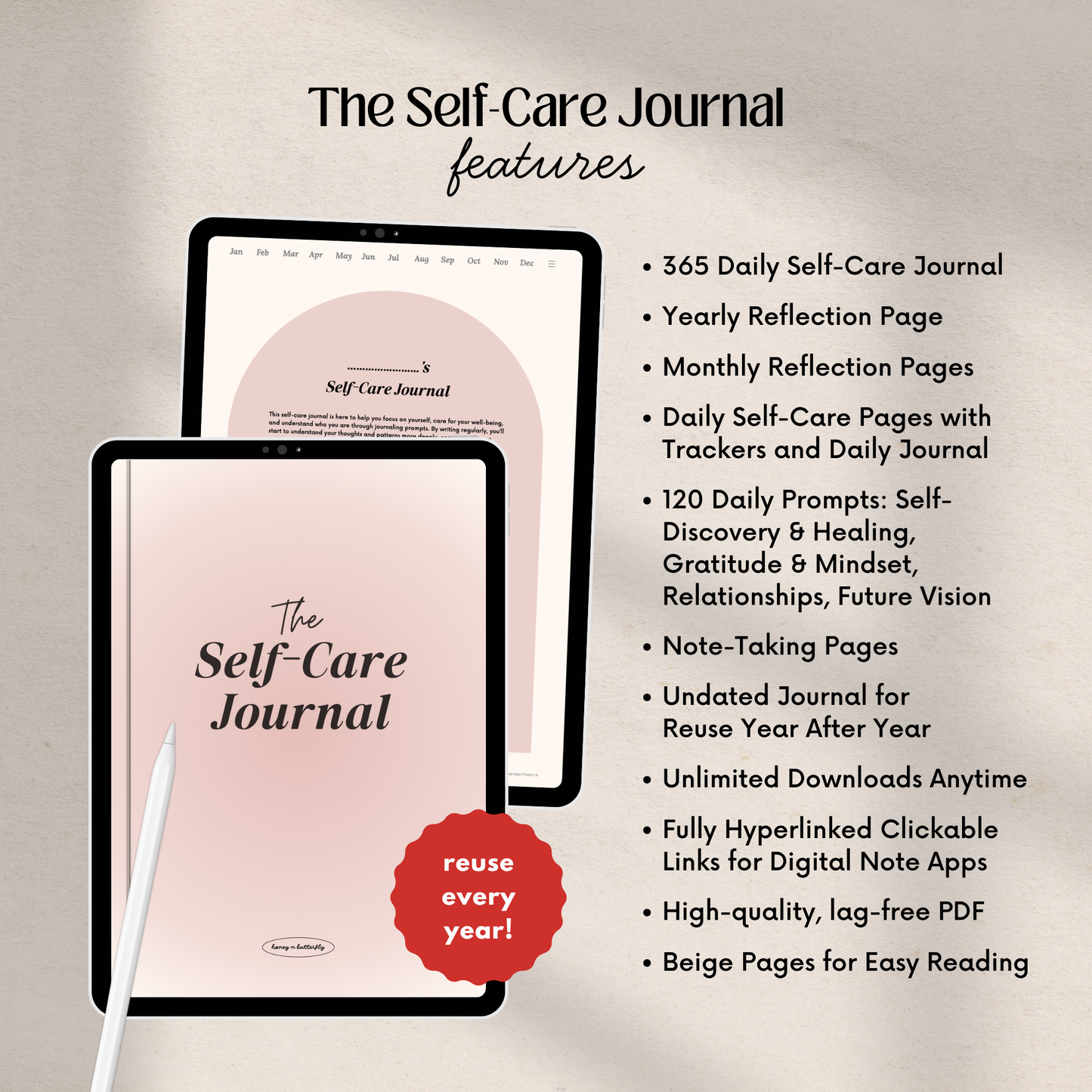 365 Day Digital Self-Care Journal